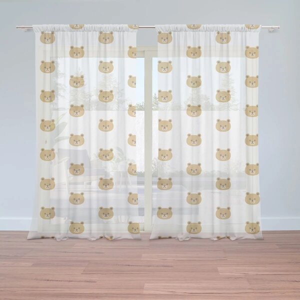 Sablio Záclony Medvedíky na bielej: 2ks 150x250cm