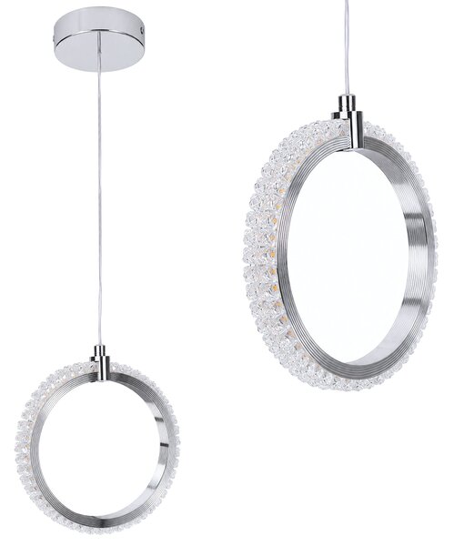 Toolight Toolight, LED závesné svietidlo, 9W, 3000K, 1000lm, LHJ126-1CP, chrómová, OSW-03281