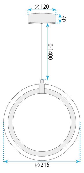 Toolight Toolight, LED závesné svietidlo, 9W, 3000K, 1000lm, LHJ126-1CP, chrómová, OSW-03281
