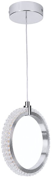 Toolight Toolight, LED závesné svietidlo, 9W, 3000K, 1000lm, LHJ126-1CP, chrómová, OSW-03281