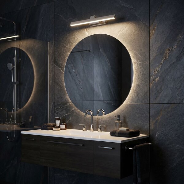 Toolight Toolight, LED nástenné svietidlo, 43cm, 8W, 4000K, 1000lm, SWE001-1W, chrómová, OSW-20100