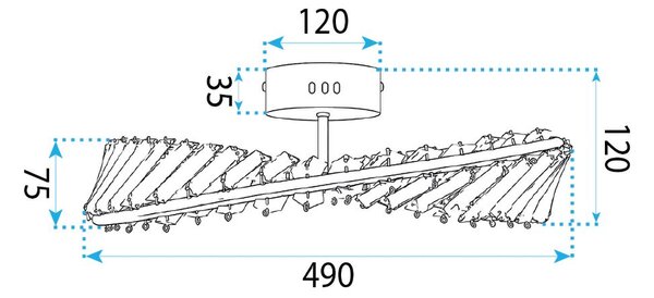 Toolight Toolight, LED stropné svietidlo, 50cm, 30W, 4000K, 1000lm, SWE095-C, zlatá lesklá, OSW-30219