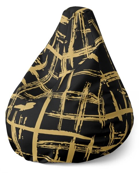 Sablio Sedací vak Pear Zlaté Maľovanie - 70 x 95 x 15 cm
