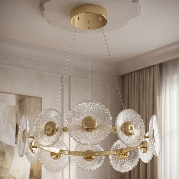 Toolight Toolight, LED závesné svietidlo, 60cm, 36W, 4000K, 1000lm, SWE071-CP, zlatá lesklá, OSW-30200