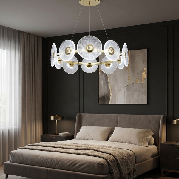 Toolight Toolight, LED závesné svietidlo, 60cm, 36W, 4000K, 1000lm, SWE071-CP, zlatá lesklá, OSW-30200