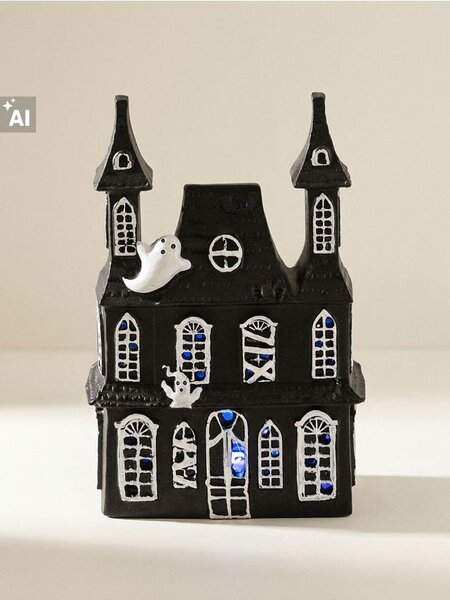 Sinsay - Halloweenska LED dekorácia v tvare strašidelného domu - čierna