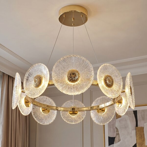 Toolight Toolight, LED závesné svietidlo, 60cm, 36W, 4000K, 1000lm, SWE071-CP, zlatá lesklá, OSW-30200