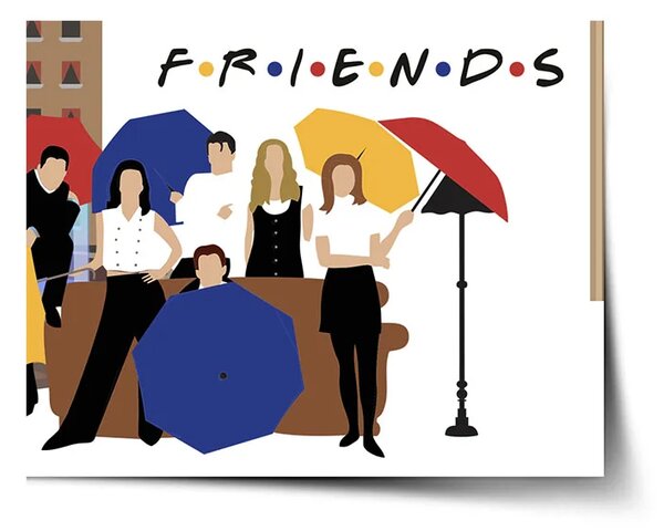 Sablio Plagát Seriál Priatelia FRIENDS Gauč pri fontáne - 60x40 cm