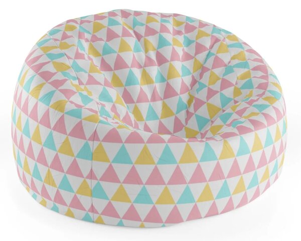 Sablio Sedací vak Cocoon Trojfarebné trojuholníky - 75 x 45 x 35 cm