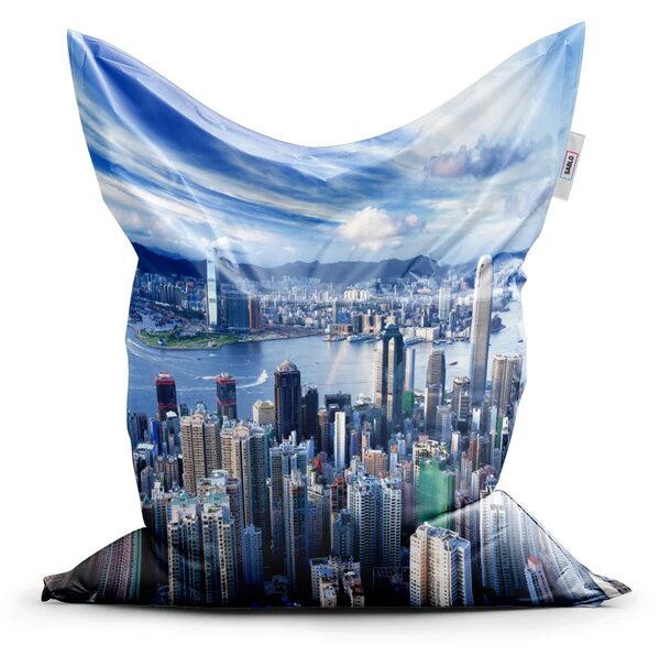 Sablio Sedací vak Mesto s mrakodrapmi - 150x100 cm