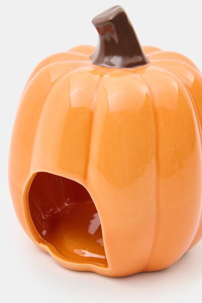 Sinsay - Halloweensky keramický lampáš na čajovú sviečku v tvare tekvice - oranžová