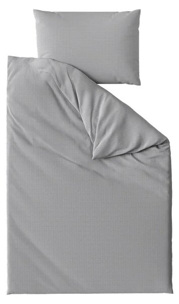 Sada krepových obliečok DENYX BLEND sivé, hotelové vrecko + plachta Jersey 90 x 200 cm tmavosivá, jednolôžko