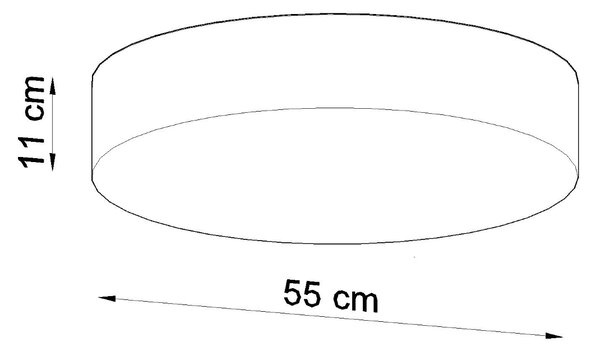 Stropné svietidlo Arena, 1x sivé plastové tienidlo, (biely plast), (fi 55 cm)