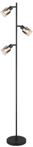 GLOBO 54308S HUBERTUS stojacia lampaV1540mm 3xE14 matná čierna, dymová