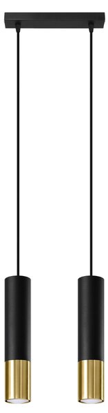 Závesné svietidlo Loopez, 2x čierne kovové tienidlo, g
