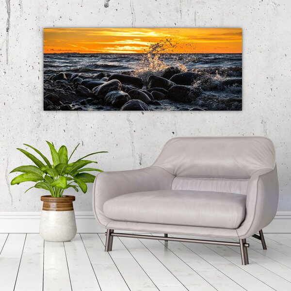Obraz morských vĺn (120x50 cm)