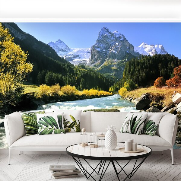 Fototapeta Vliesová Švajčiarske alpy 250x104 cm