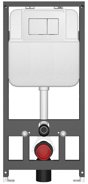 CERANO - Kompletná WC súprava Basic/Forte - čierna matná - WC tlačidlo Maxio/Biela - závesné - predstenová inštalácia - 51x36 cm
