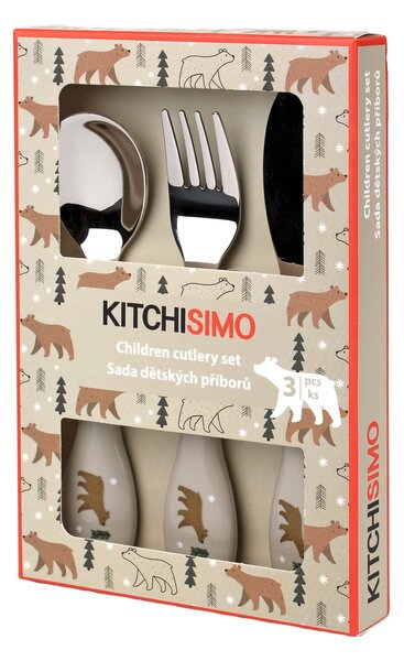 Sada detských príborov KITCHISIMO 3ks medvedík