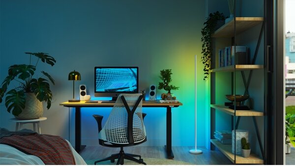 Nanoleaf NL7204K0201A070-LEDRGBW Stmievateľná stojacia lampa 22W/230V 2200-6500K Wi-Fi biela