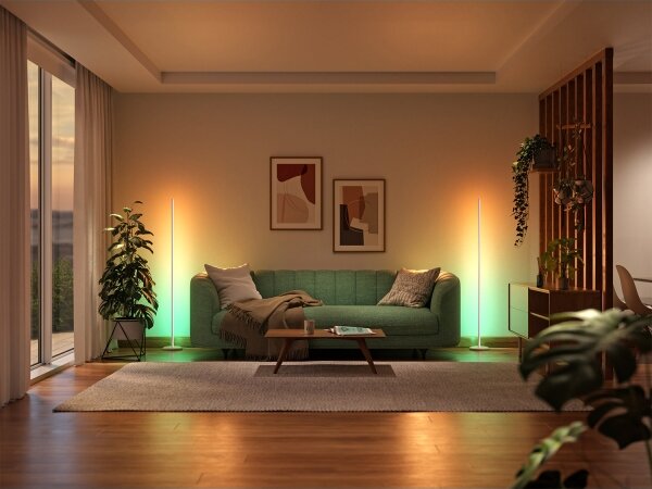 Nanoleaf NL7204K0201A070-LEDRGBW Stmievateľná stojacia lampa 22W/230V 2200-6500K Wi-Fi biela