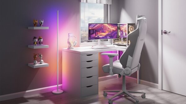 Nanoleaf NL7204K0201A070-LEDRGBW Stmievateľná stojacia lampa 22W/230V 2200-6500K Wi-Fi biela