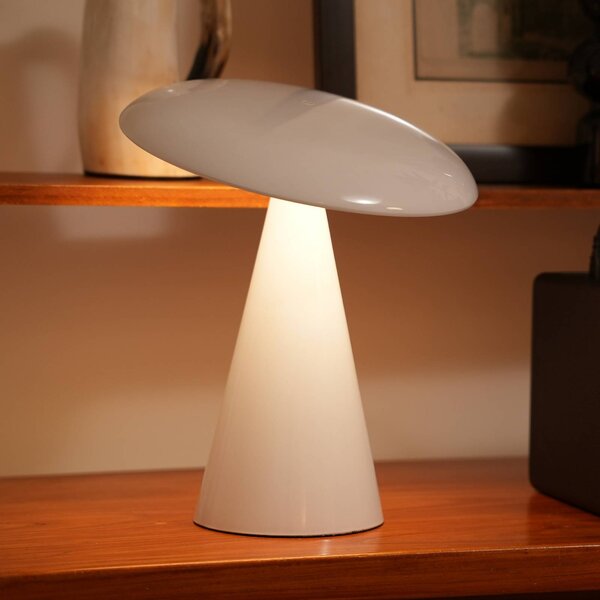 Stolová LED lampa Beacon s a akumulátorom, Kinoko, biela, 27 cm,, Biela / opálová, Obývacia izba / jedáleň, Plast, Moderný, Stojacie svietidlo