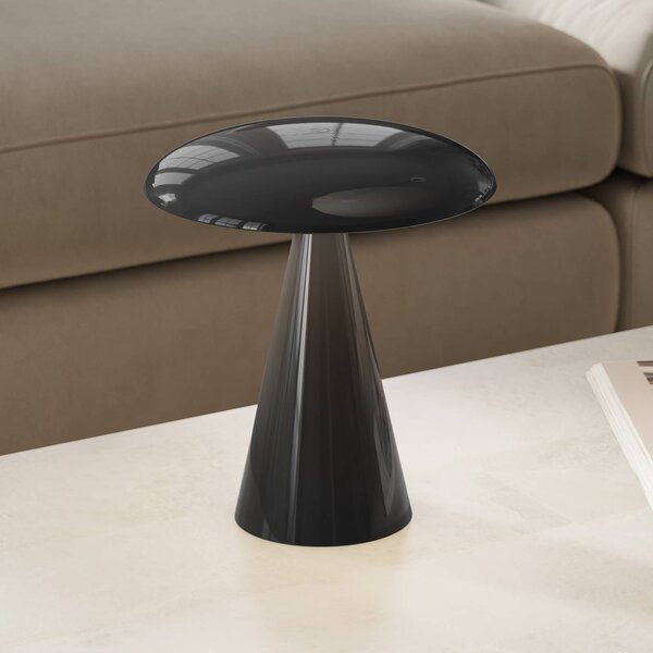 Stolová LED lampa Beacon s akumulátorom, Kinoko, čierna, 27 cm,, Čierna, Obývacia izba / jedáleň, Plast, Moderný, Stojacie svietidlo