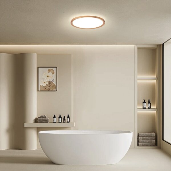 Brilagi - LED kúpeľňové stropné svietidlo ULTRA SLIM LED/18W/230V pr. 30 cm ružové zlato IP54