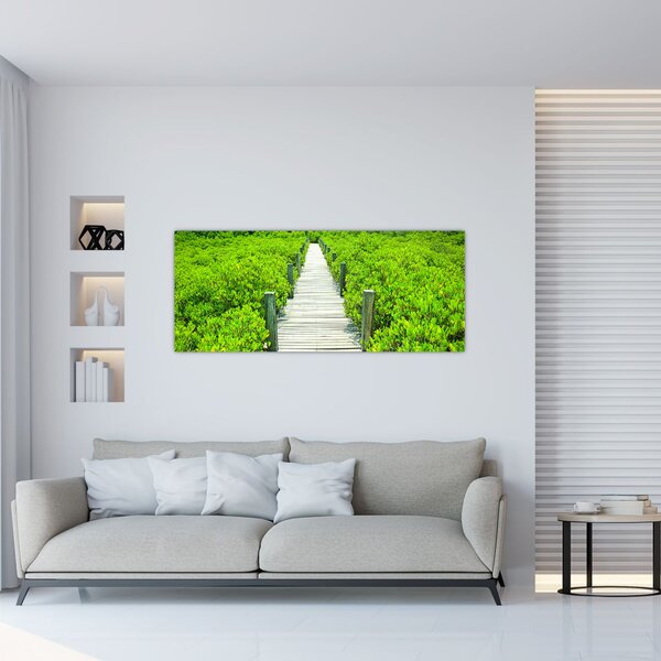 Obraz - drevený chodník (120x50 cm)