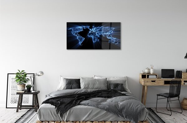 Sklenený obraz modrá mapa 100x50 cm 2 Prívesky