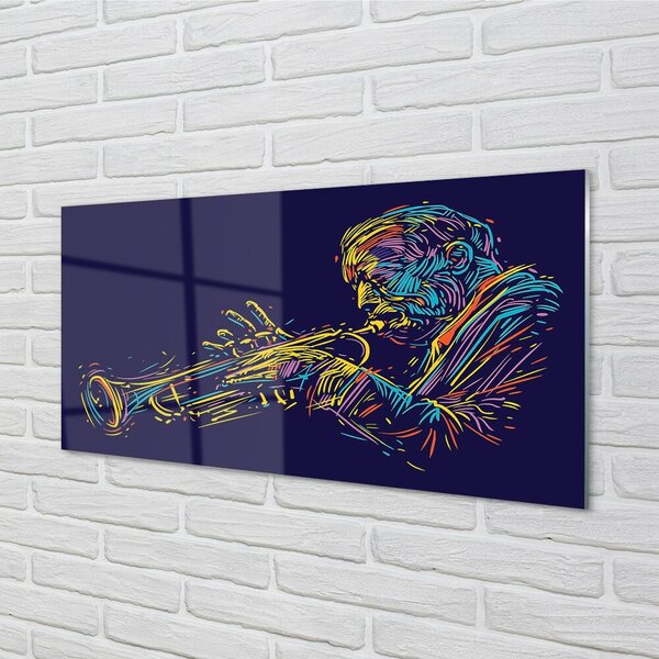 Obraz na skle trumpet muž 100x50 cm 2 Prívesky