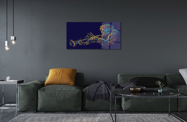 Obraz na skle trumpet muž 100x50 cm 2 Prívesky