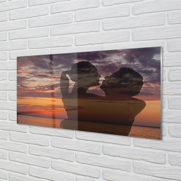 Obraz na skle Sky mraky more ľudí 100x50 cm 2 Prívesky