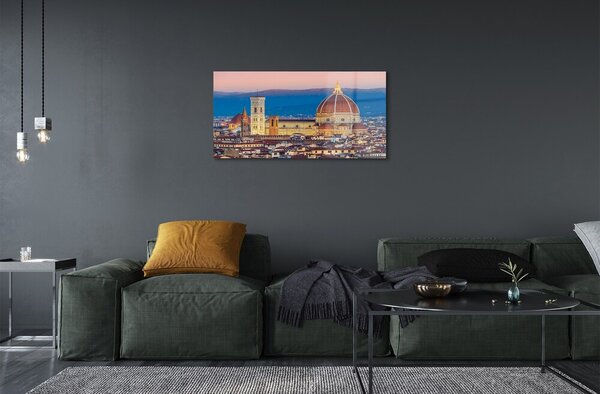 Sklenený obraz Taliansko katedrála panoráma v noci 100x50 cm 2 Prívesky