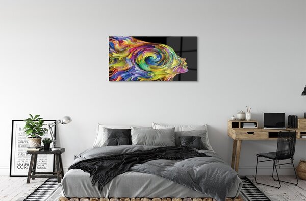Obraz na skle Žena farebný obrázok 100x50 cm 2 Prívesky