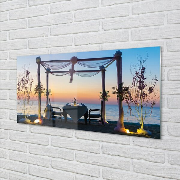 Obraz na skle Morská západ večera 100x50 cm 2 Prívesky