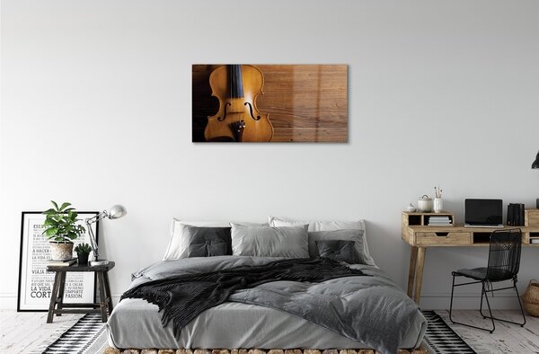 Obraz na skle Husle na drevo 100x50 cm 2 Prívesky