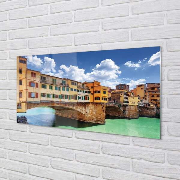 Sklenený obraz Italy River Mosty budovy 100x50 cm 2 Prívesky