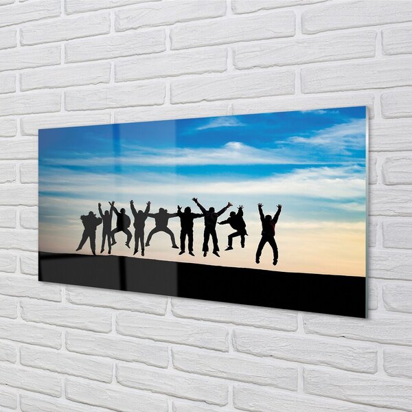 Obraz na skle Oblohy zatiahnuté ľudia 100x50 cm 2 Prívesky