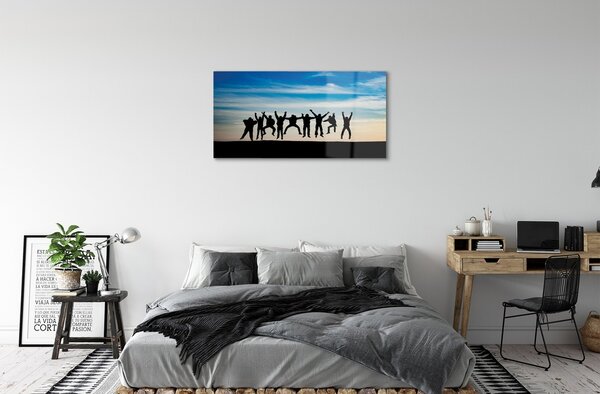 Obraz na skle Oblohy zatiahnuté ľudia 100x50 cm 2 Prívesky