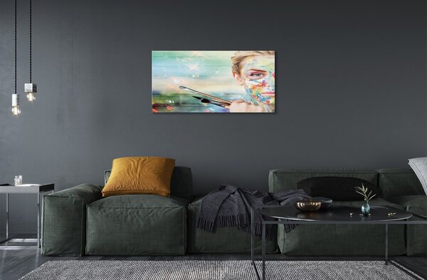 Obraz na skle Tá žena kefy 100x50 cm 2 Prívesky