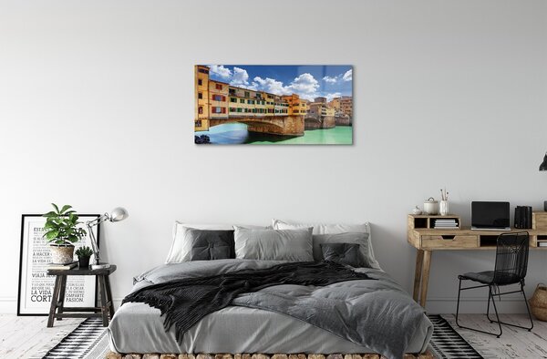Sklenený obraz Italy River Mosty budovy 100x50 cm 2 Prívesky