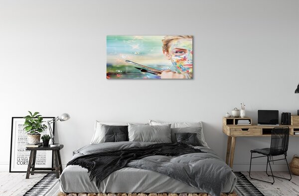 Obraz na skle Tá žena kefy 100x50 cm 2 Prívesky