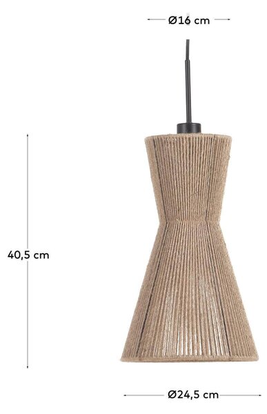 MUZZA Jutové stropné tienidlo Moda Ø 24,5 cm prírodné