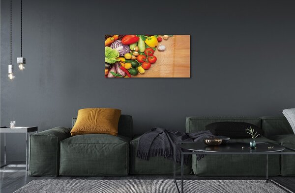 Obraz na skle Cesnak huby cuketa 100x50 cm 2 Prívesky
