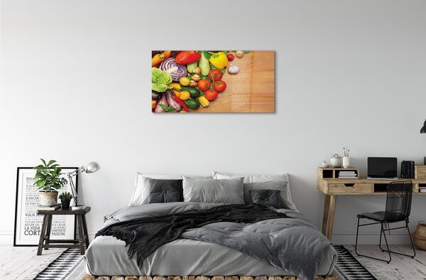 Obraz na skle Cesnak huby cuketa 100x50 cm 2 Prívesky