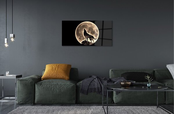 Sklenený obraz wolf moon 100x50 cm 2 Prívesky
