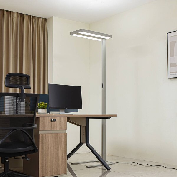 Arcchio LED stojacia lampa Logan Ultra HCL strieborné, stmievateľné, Hliník / sivá / zinok, Pracovňa / Kancelária, Hliník, Moderný, Stolová lampa