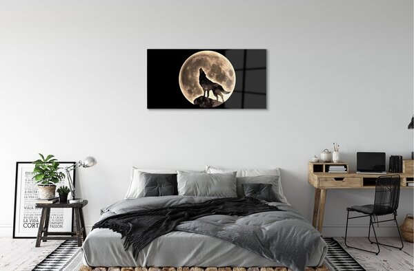Sklenený obraz wolf moon 100x50 cm 2 Prívesky